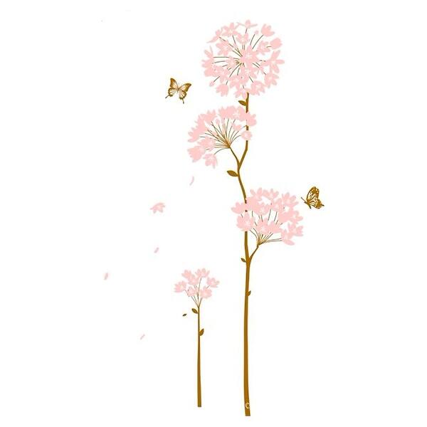 shop flower tree pattern pvc window living room art decal wall sticker ornament pink brown overstock 28887077 usd