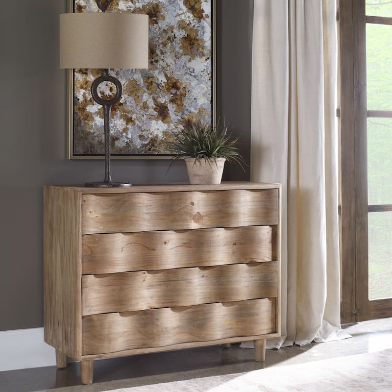 Uttermost Crawford 42" Wide Four Drawer Pine Wood Dresser