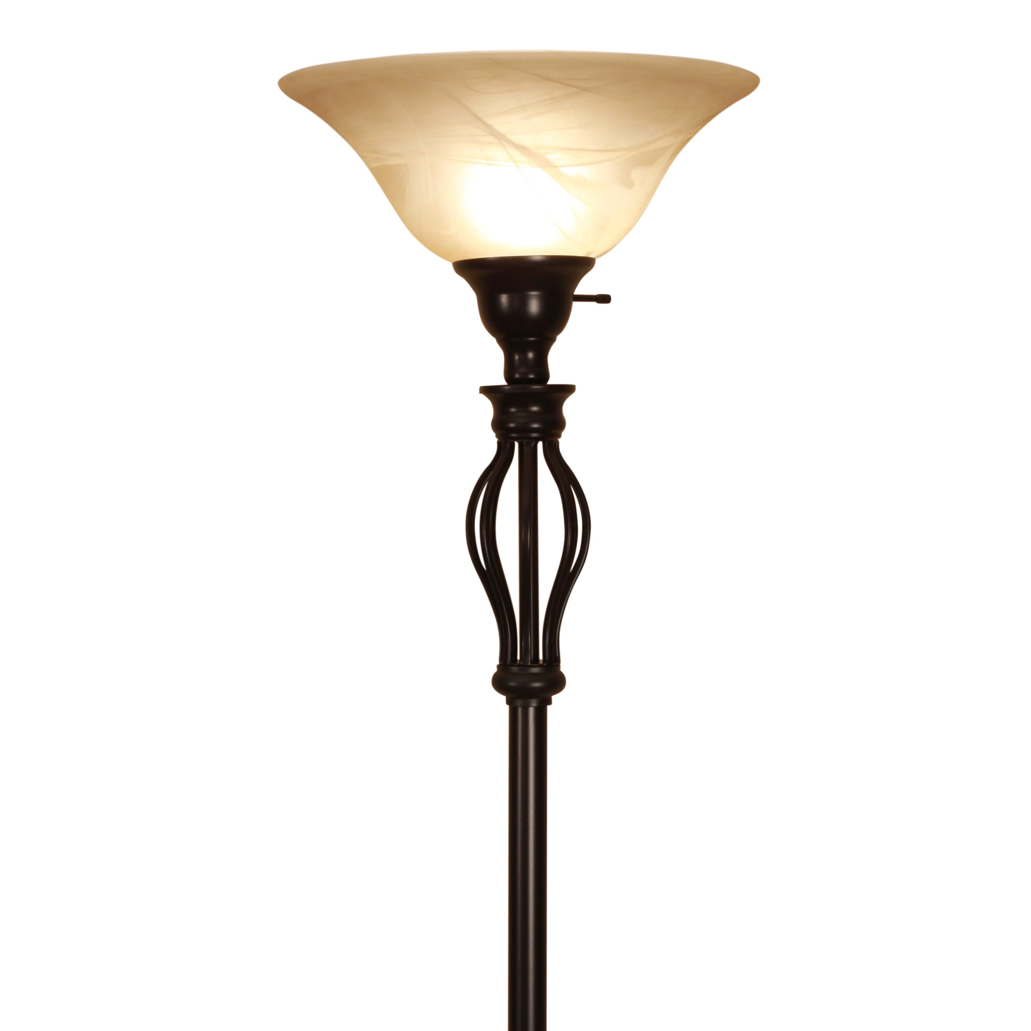 Bronze floor lamp with sales glass shade