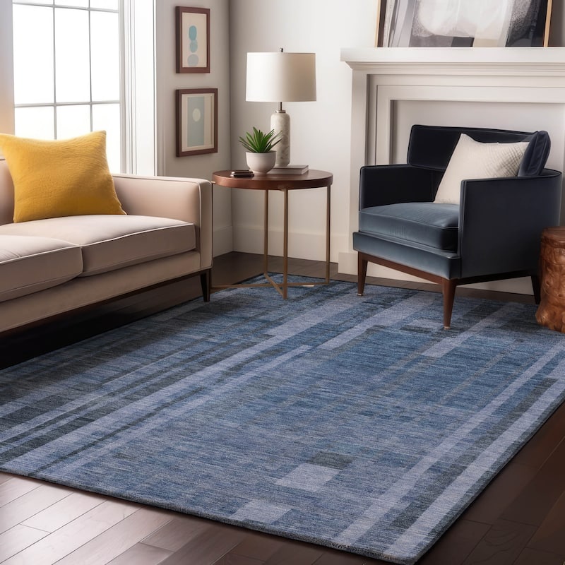 Premium Washable Super Soft Casual Contemporary Mayfield Rug - Navy - 2'6" x 3'10"