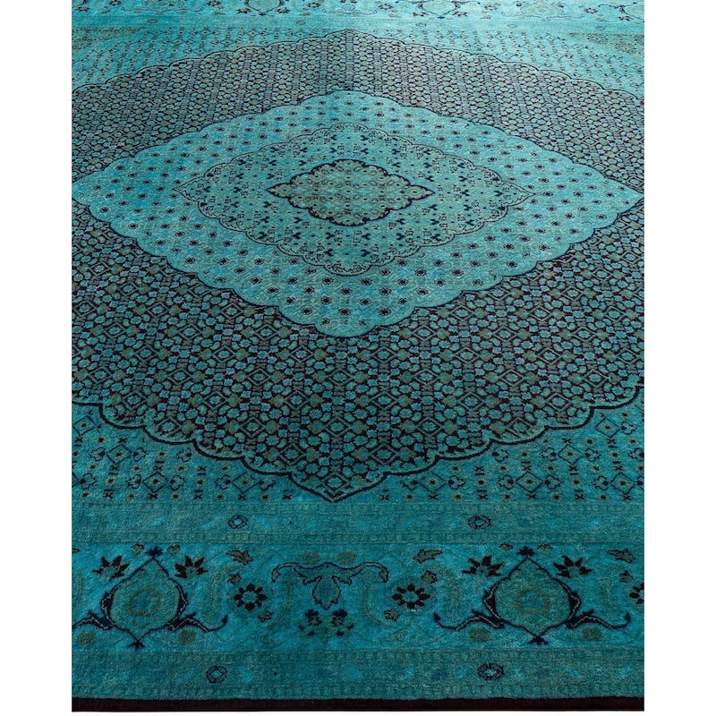 Fine Vibrance One-of-a-Kind Hand-Knotted Area Rug - Blue, 8' 2" x 10' 5" - 8' 2" x 10' 5"