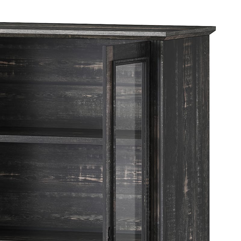 Moasis 76" Tall Kitchen Pantry Cabinet with Glass Doors And 2 Large Drawers