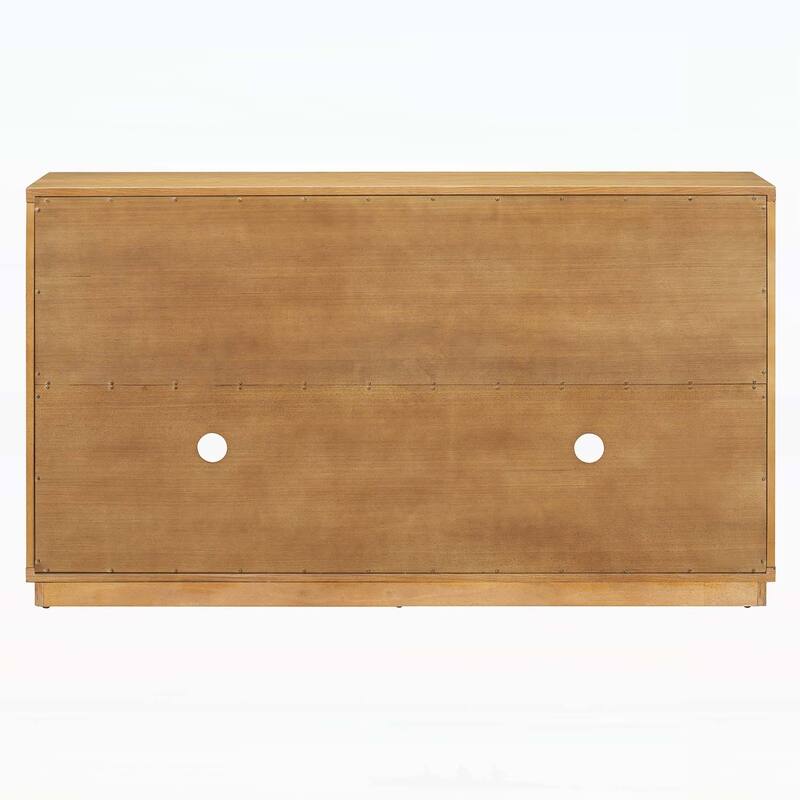 4-Door Large Storage Sideboard Buffet Cabinet with Glass Doors and Arched Design