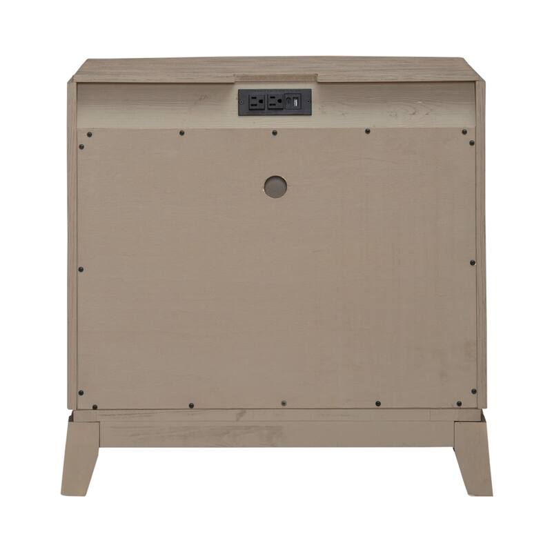 Avalon Burnished Beige Oak King Upholstered Storage Bed Bedroom Set