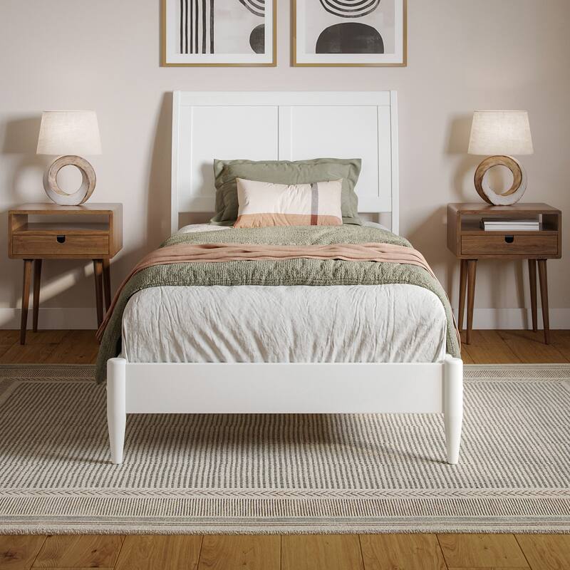 Valencia Solid Wood Low Profile Sleigh Platform Bed