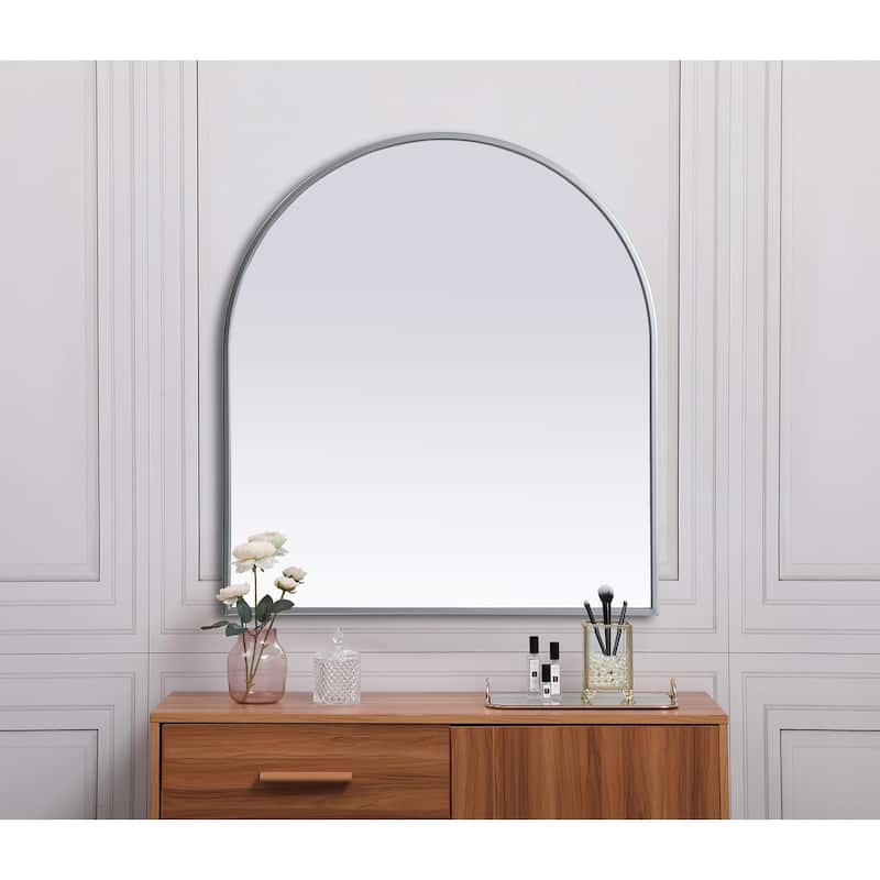 Indigo Home Metal Frame Arch Mirror 27x30 Inch