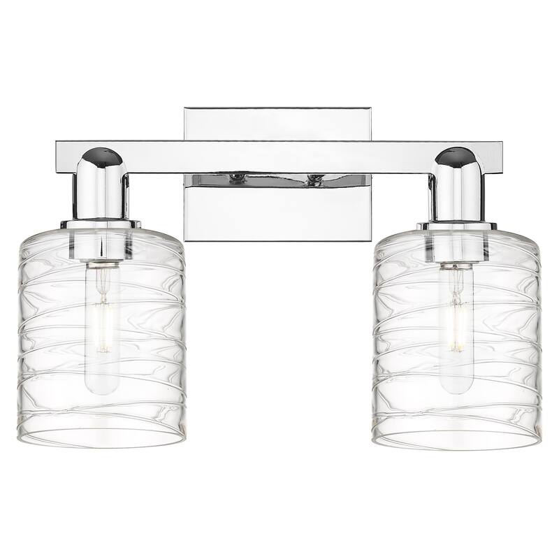 Innovations Lighting 716-2W-11-16 Cobbleskill Vanity Cobbleskill 2 - Polished Chrome / Deco Swirl