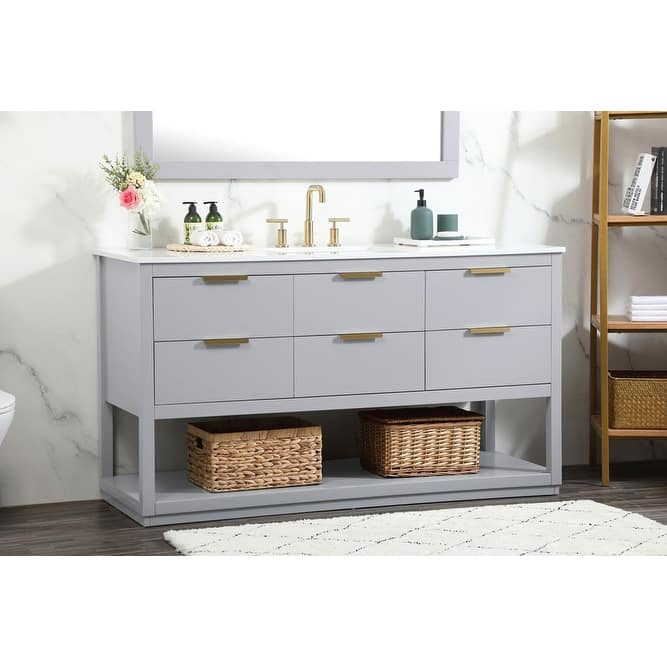 Elegant Lighting VF19260 Larkin 60" Free Standing Single Basin Vanity