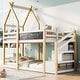 preview thumbnail 22 of 34, Twin Over Twin Treehouse Bunk Bed with Storage Staircase and Blackboard