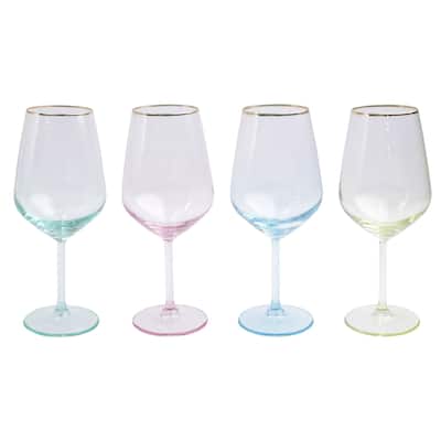 viva by VIETRI Rainbow Assorted Wine Glasses - Set of 4
