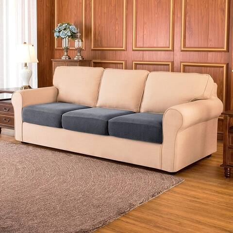 Subrtex 3-Piece Stretch Separate Sofa Cushion Cover Elastic Slipcover