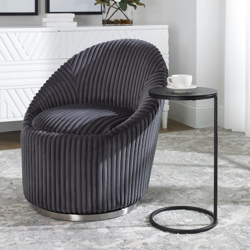 Uttermost Brunei 13" W Modern Industrial Accent Drink "C" Chair Table