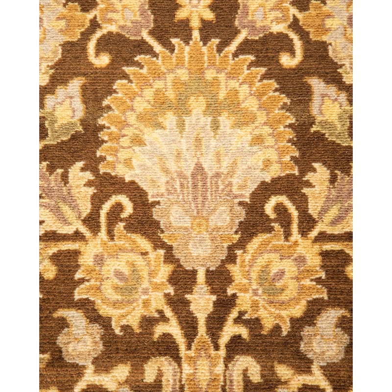 Overton Hand Knotted Wool Traditional Oriental Brown Area Rug - 3' x 5'