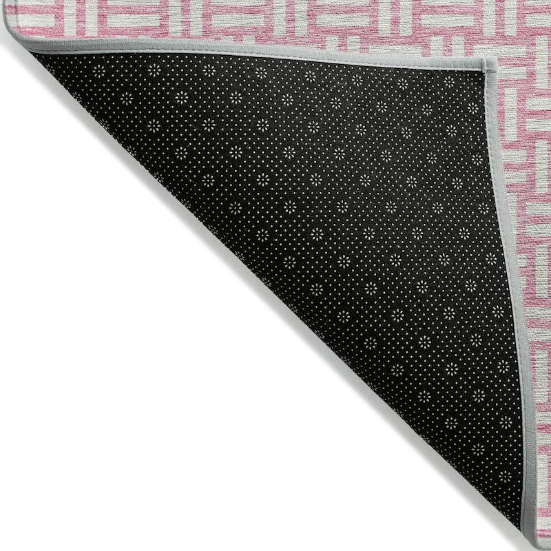 Machine Washable Indoor/ Outdoor Chantille Contempory Crosshatch Rug