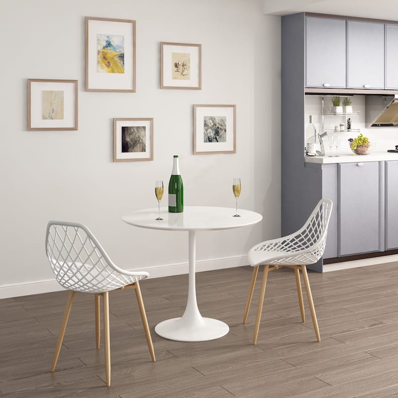 Jamesdar Kurv 31.5" Mid-Century Modern Cafe Table - White