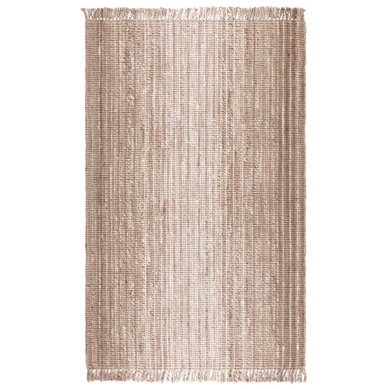 SAFAVIEH Flatweave Natural Tansu Fiber Farmhouse Jute Rug - 6' x 9' - Ivory/Grey