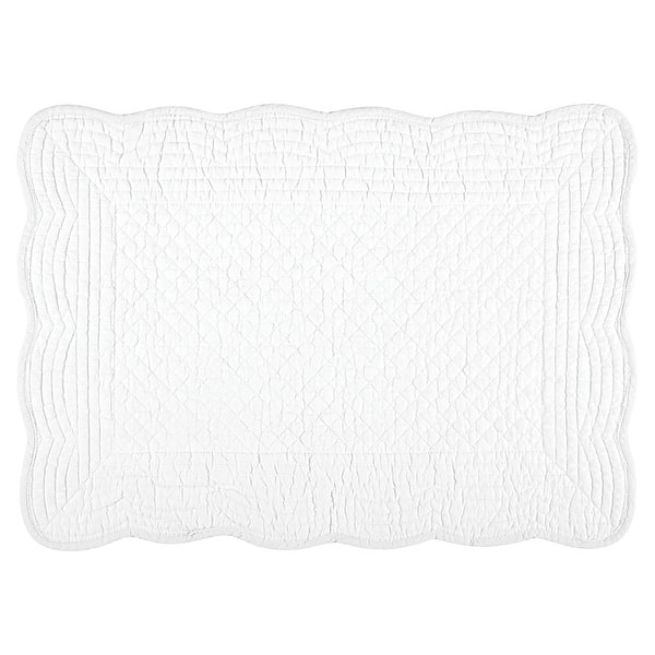 Boutis Quilted Placemat - Set of 4 - White - 14" x 20"