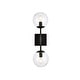 preview thumbnail 1 of 8, Elegant Lighting LD2357 Neri 2 Light 6" Wide Vanity Light Black / Clear