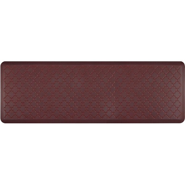 WellnessMats Estates Trellis Anti-Fatigue Office, Bathroom, & Kitchen Mat, Palm Wood, 72" by 24"