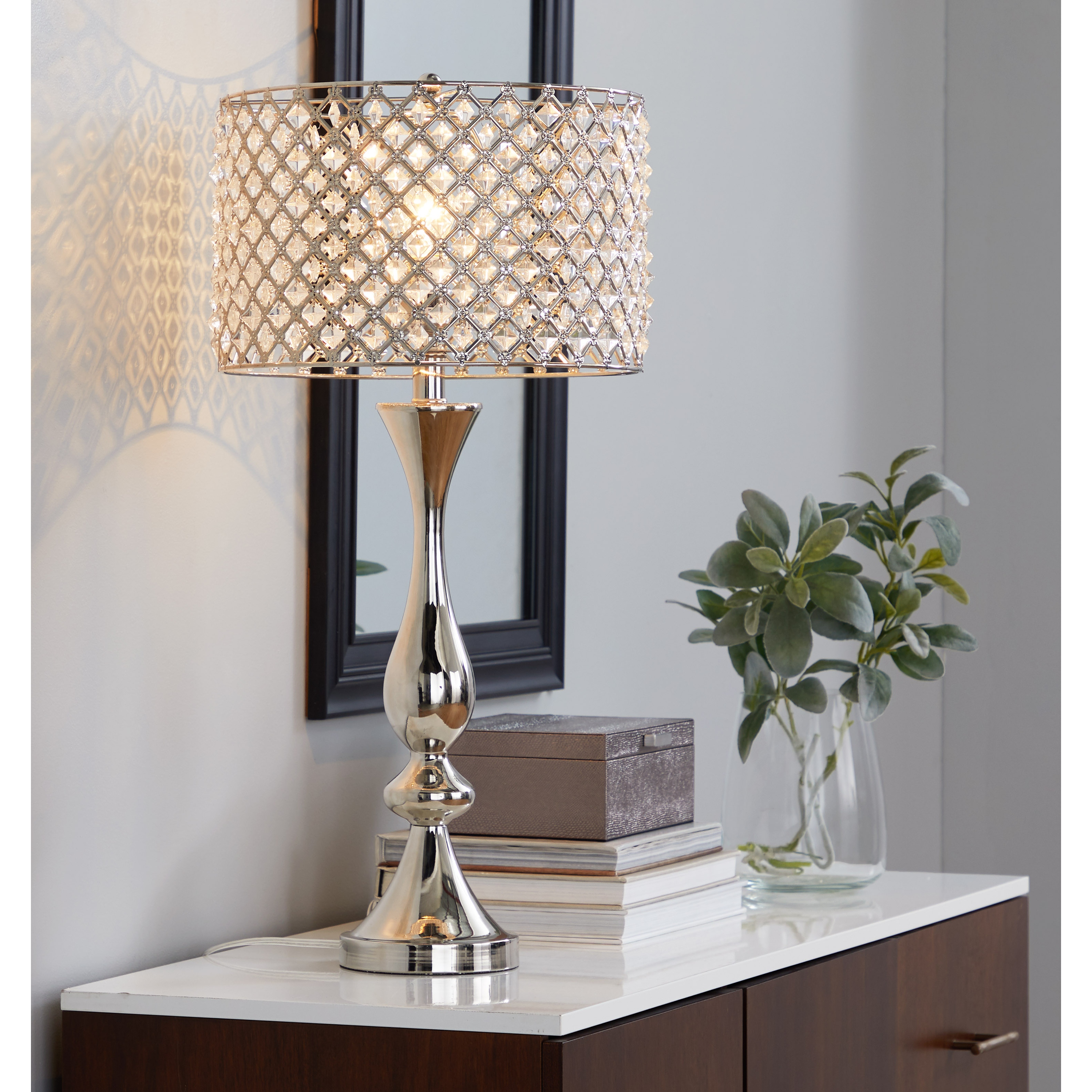 Silver chrome lamp on sale