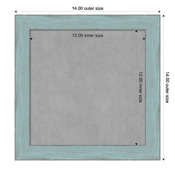 dimension image slide 12 of 17, Framed Magnetic Board, Sky Blue Rustic