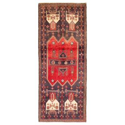 ECARPETGALLERY Hand-knotted Melis Vintage Red Wool Rug - 3'8 x 9'7