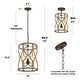 preview thumbnail 8 of 10, Modern Farmhouse 3-Light Wood Chandelier Lantern Pendant Lights for Kitchen Island Foyer