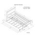 preview thumbnail 4 of 10, Twin Size Platform Bed Simple Wood Bed Frame with Twin Trundle Underneath, Wood Slat Support No Box Spring Needed, White Washed