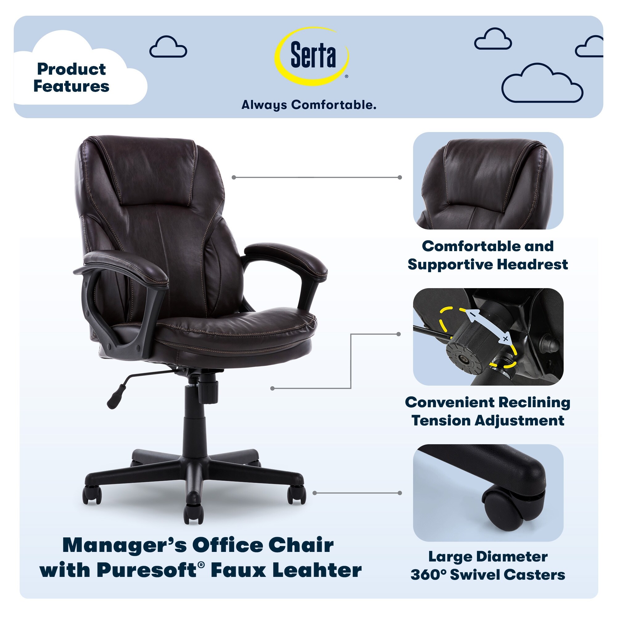 Serta reclining office sale chair