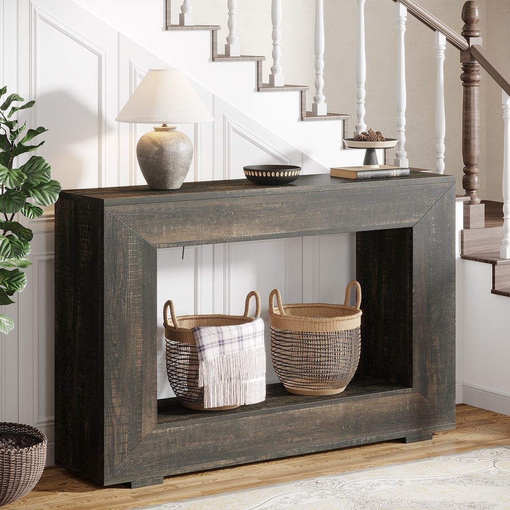 47 Inches Narrow Wood Console Table with Storage - 47.24" W x 29.1" H x 11.81" D