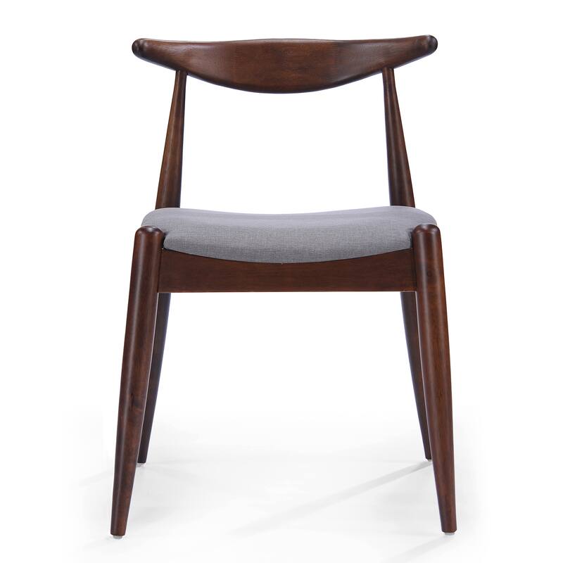 Set of 2 Rubberwood Dining Chairs with Ergonomic Backrest & Comfort Cushions
