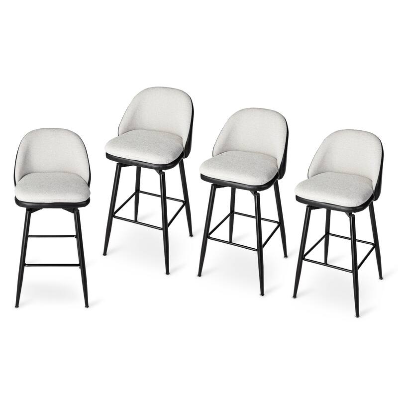 Glitzhome Set of 2 41"H Modern Tapered Leg Short or Bar Stools Pub Chair
