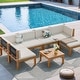 preview thumbnail 6 of 6, Furniwell 5/6/7-pieces Acacia Patio Furniture Set, Wooden Conversation Set,Outdoor Modular Design Sofa Set with Side Table