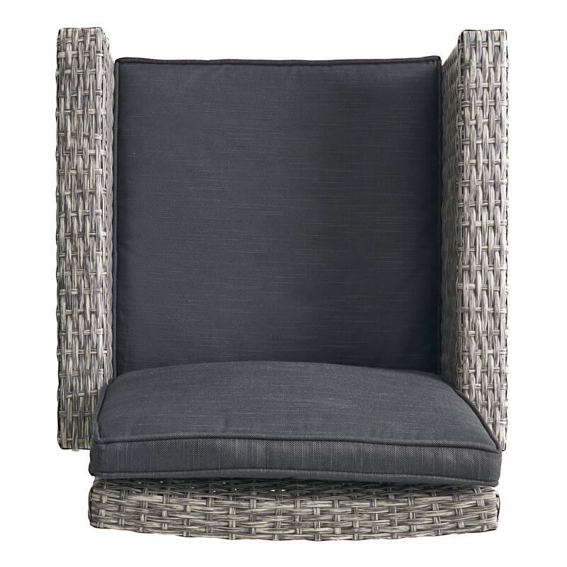 Puerta Outdoor Wicker Swivel Barstool with Cushions (Set of 4) by Christopher Knight Home