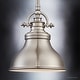 preview thumbnail 5 of 5, Luxury Industrial Hanging Pendant Light, 9"H x 8"W, with Americana Style, Nostalgic Design, Brushed Nickel Finish