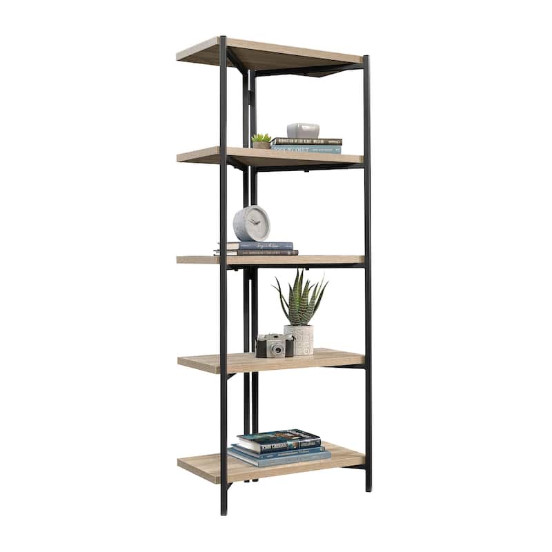 Wood Bookcase with Thick Shelves, Brown - 23.43" W x 13.66" D x 59.33" H