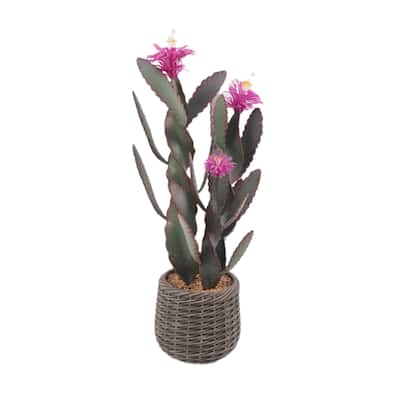 90cm Tall Faux Cactus Plant In Pot, Realistic Lifelike Texture with Natural Sand Base, Artificial Desert Potted Plant