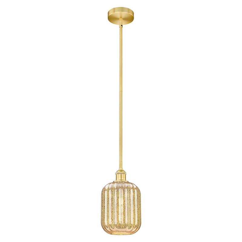 Innovations Lighting Endless Possibilities Edison - Preston - 1 Light 7" Jar Shade Stem Hung Mini Pendant - Mercury/Satin Gold