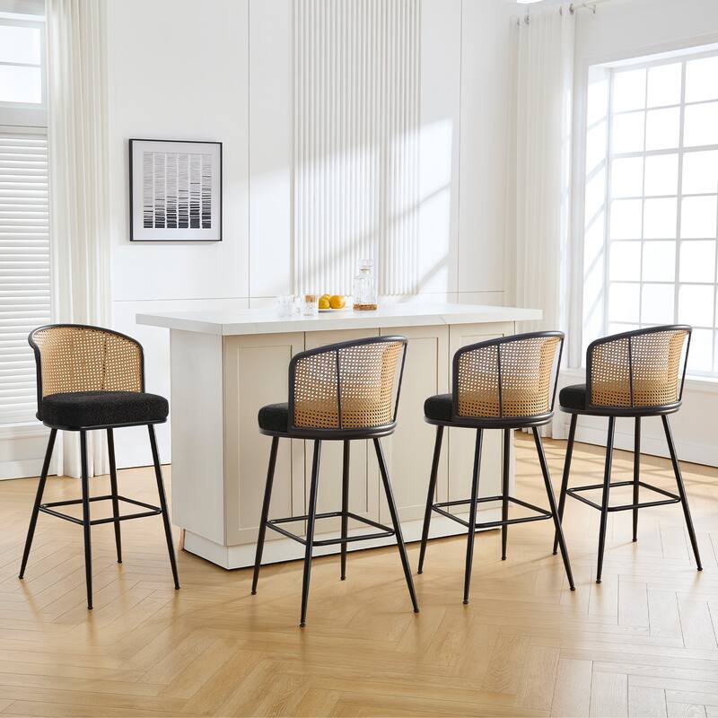 26"/29" Rattan Upholstered Bar Stool /Counter Stools Set of 2/3/4