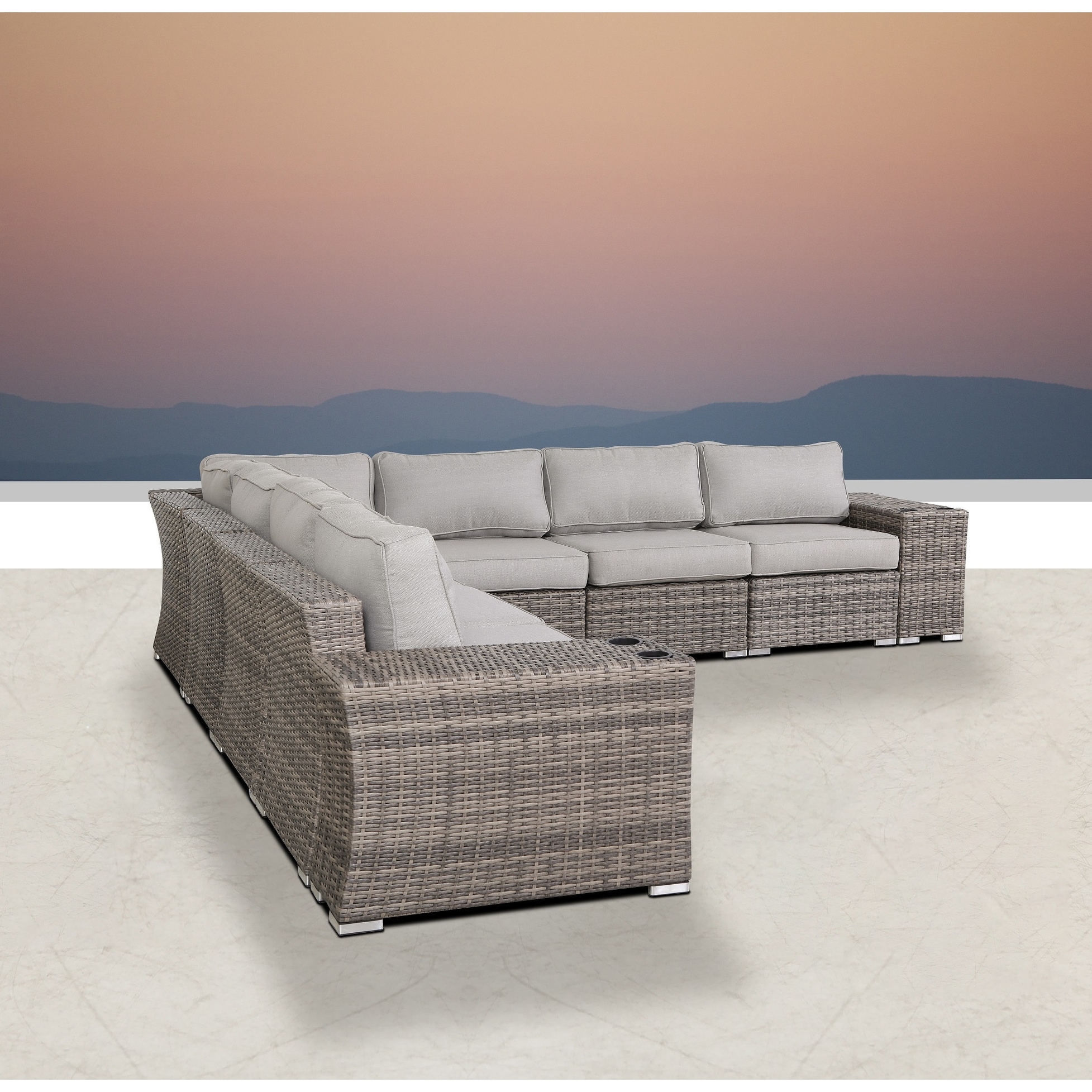 LSI Verona Wicker 7 piece Conversation Group with Cushion On Sale Bed Bath Beyond 16402479
