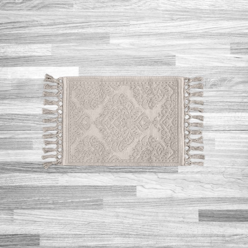 Jean Pierre Ricardo Cotton Fringe Bath Rug