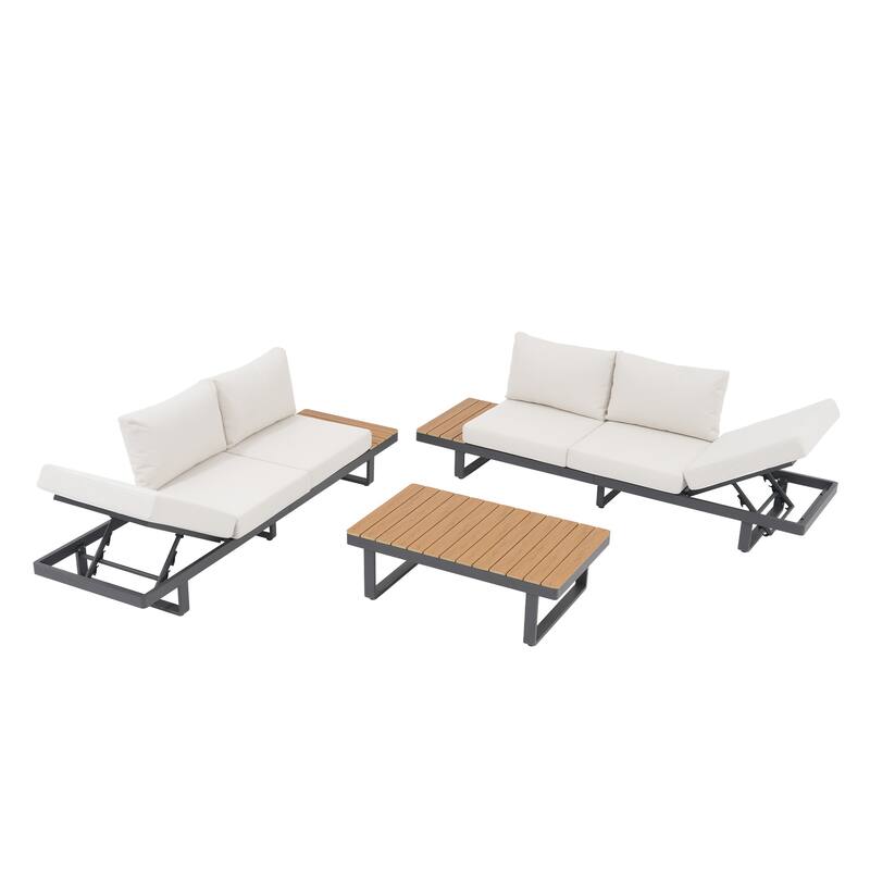 Outdoor Modular Aluminum Patio Conversation Set