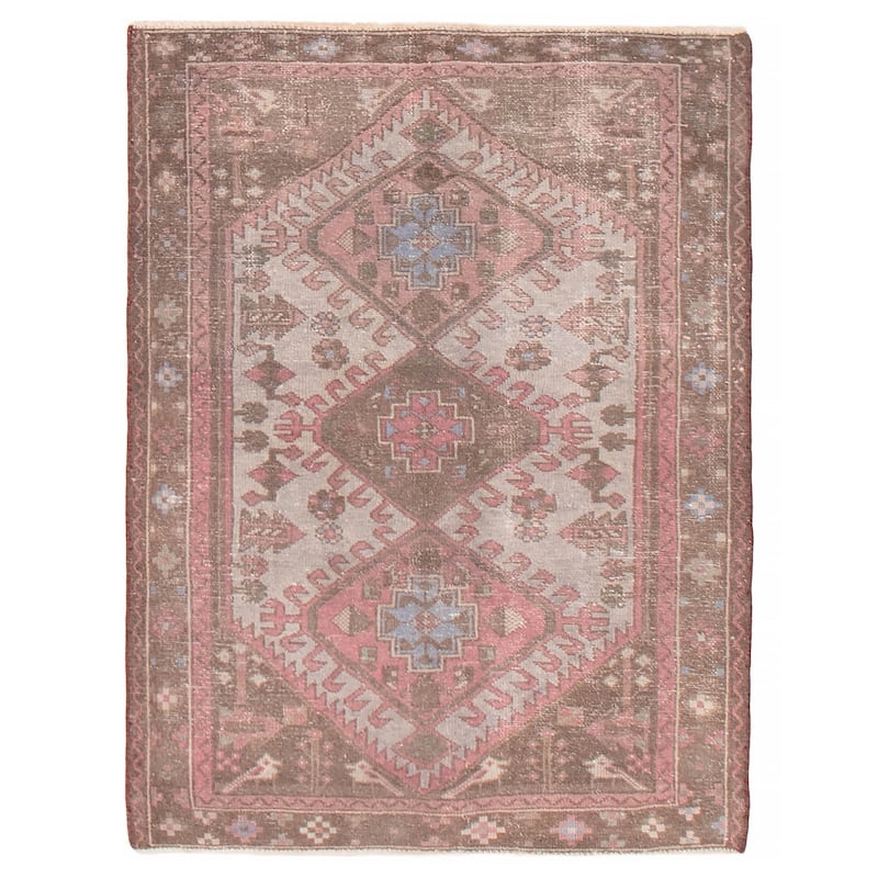 ECARPETGALLERY Hand-knotted Antalya Vintage Grey Wool Rug - 3'4 x 4'5 - Light Grey - 3'4 x 4'5