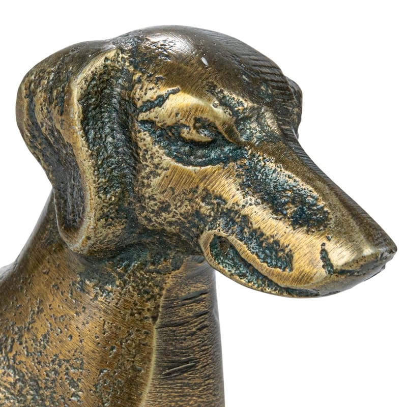Antique Cast Aluminum Dachshund Accent Décor - 6.5"L x 1.5"W x 3.5"H