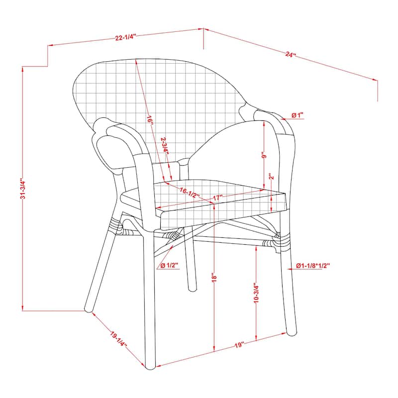 Lidi Classic Country Plaid Patio Dining Arm Chairs by Furniture of America