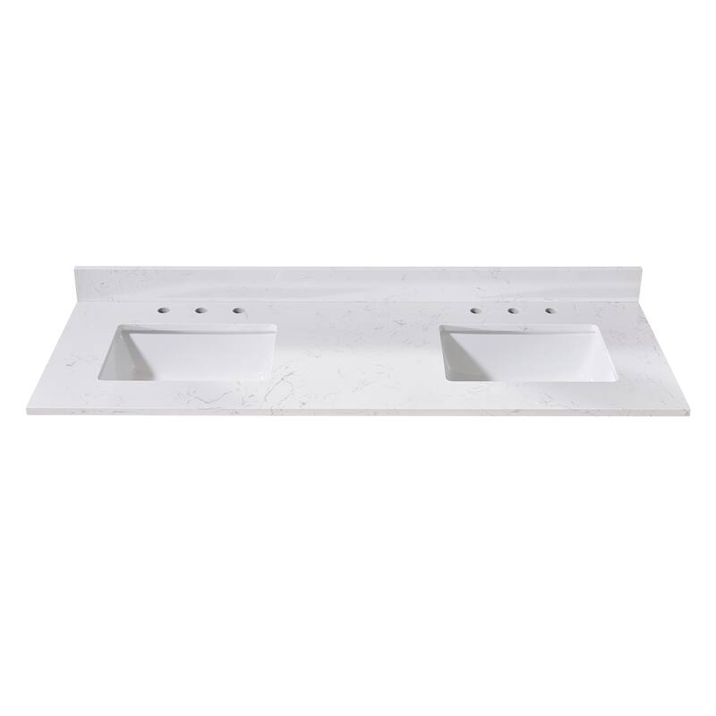 Altair Trento Bathroom Vanity Countertop in Aosta White Finish Without Vanity