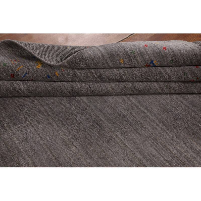 Gabbeh Oriental Square Area Rug Handmade Wool Carpet - 7'9" x 7'9"