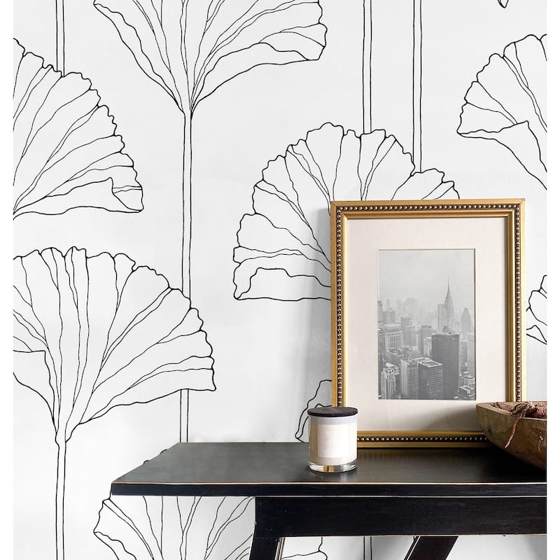 NextWall Ginkgo Leaf Peel and Stick Wallpaper