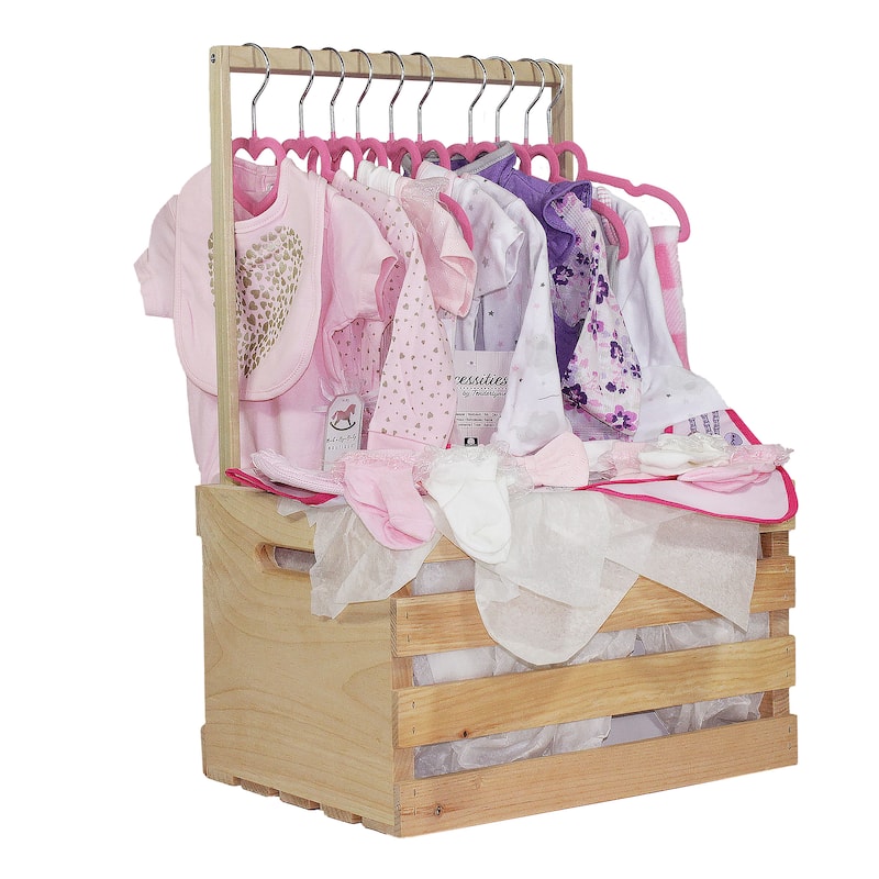 Baby Shower Wardrobe Crate & 10 Clothes Hangers Kit