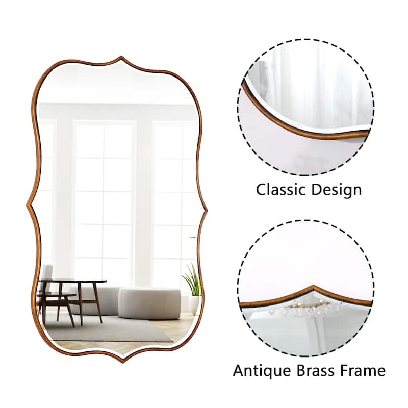 Asymmetrical Gold Antique Bronze Accent Wall Mirror - 23.62"×35.4"